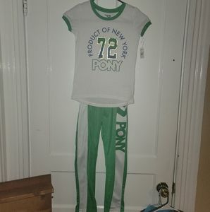 NWT PONY green matching outfits girls